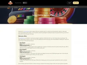 Lucki Casino current UK bonus page with its three welcome deposit offers